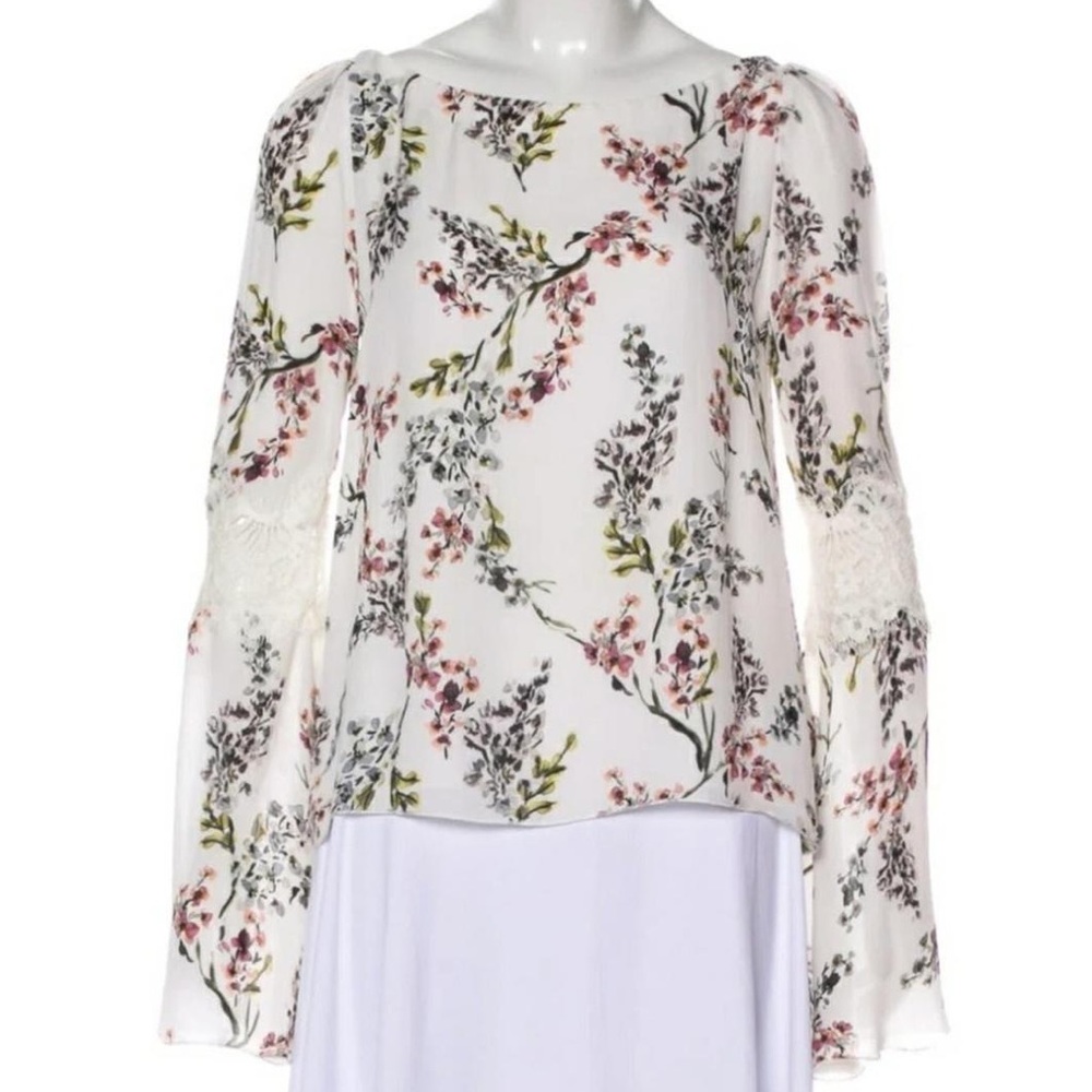 Stone Cold Fox Chateau Silk Bell Sleeve Blouse